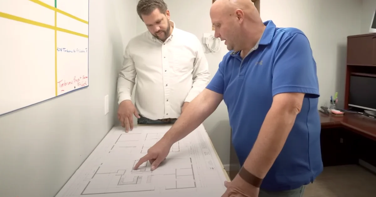 EW-Enterprise staff reviewing a construction site plan